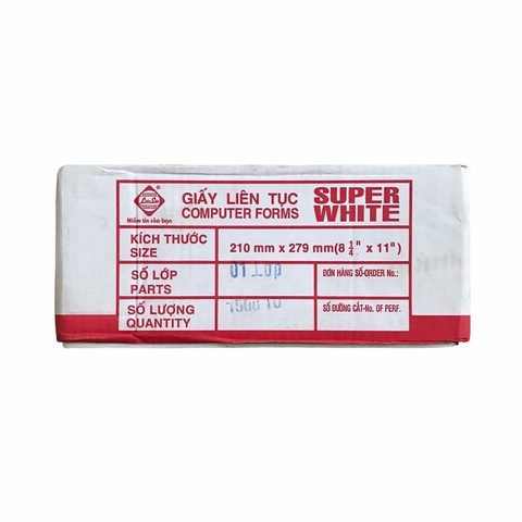 Giấy in liên tục LS K210x279mm 1 liên không chia A4