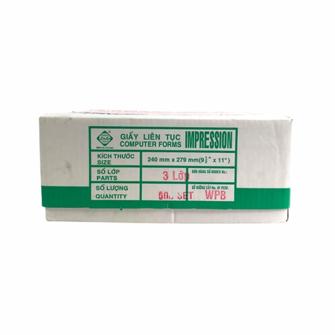 Giấy in liên tục LS K240x279mm 3 liên không chia F4