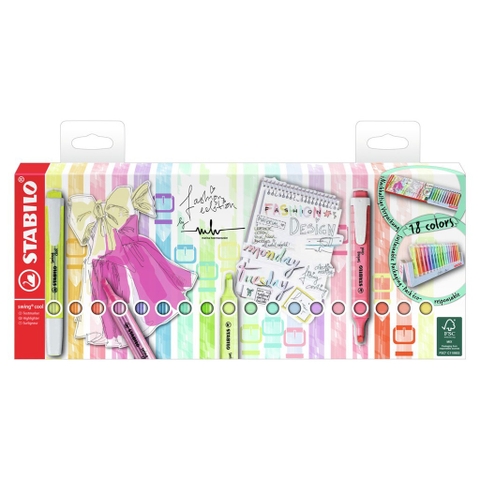 Bút dạ quang Stabilo Swing cool 275/18-01 18 màu