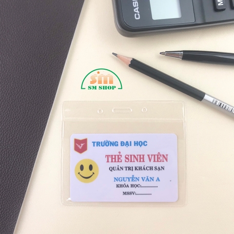 Bao đựng thẻ dẻo 9x5.5cm trong mỏng ngang [4] (100)