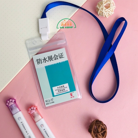 Combo bao đựng thẻ dẻo Y107 đứng + dây đeo