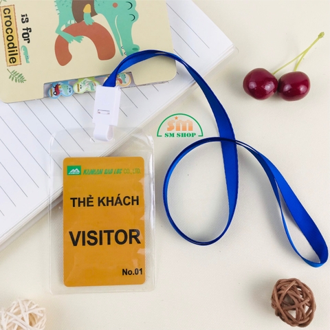 Combo bao đựng thẻ dẻo trong mỏng đứng + dây đeo