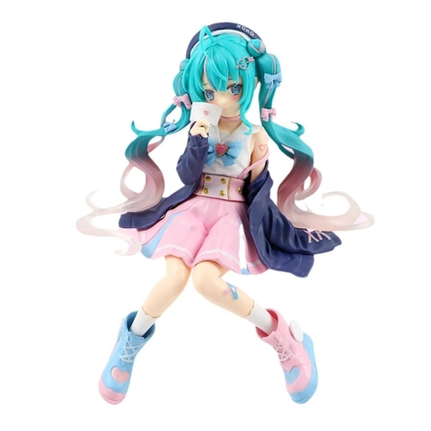 Mô hình Hatsune Miku ngồi tóc xanh đầm hồng 444685