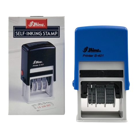 Dấu date tự động - Thẻ mực Shiny S401 Paid trong đỏ ngoài xanh