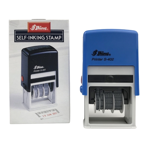 Dấu date tự động- Thẻ mực Shiny S402 Received trong đỏ ngoài xanh