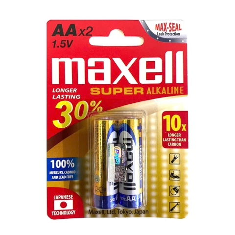 Pin Maxell AA LR6, pin kiềm, văn phòng phẩm (2/24/480)