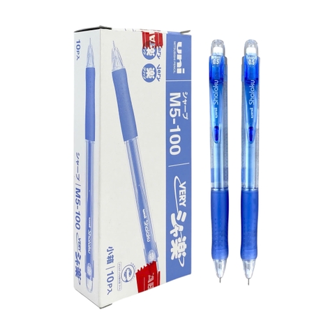 Bút chì bấm Uni Shalaku M5-100 0.5mm xanh dương