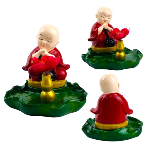Tượng chú tiểu ngồi đài sen hồ lô 4981579