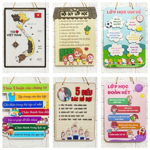 Bảng gỗ treo có nội dung BM 38cm