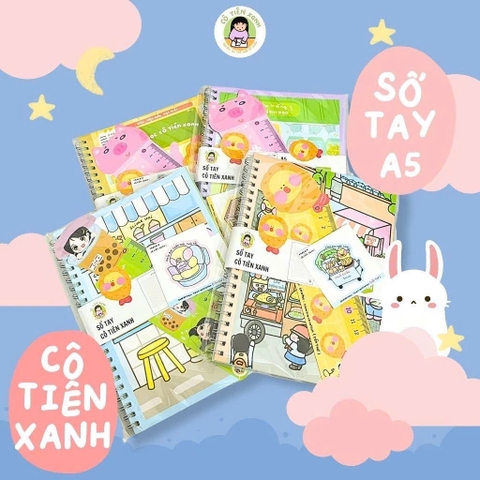 Sổ lò xo Cô Tiên Xanh 13x18cm caro