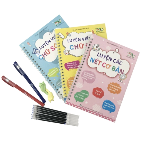 Bộ 3 Quyển tập viết tự xóa - Luyện các nét cơ bản