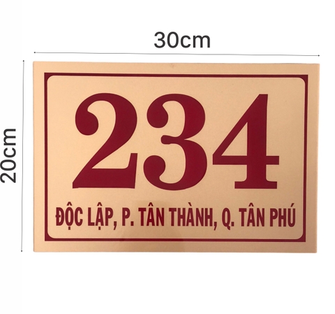 Bảng số nhà mica 30x20cm