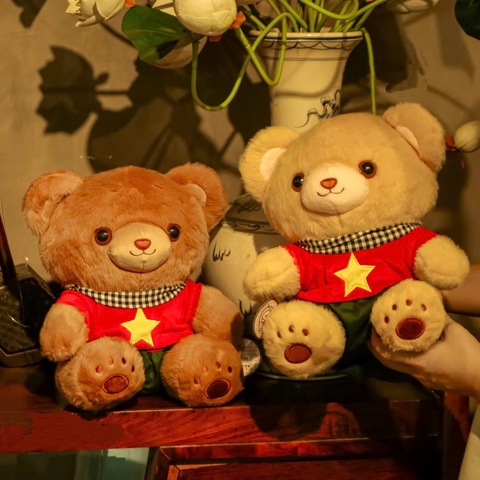 Gấu bông mặc áo Quốc kỳ 20cm