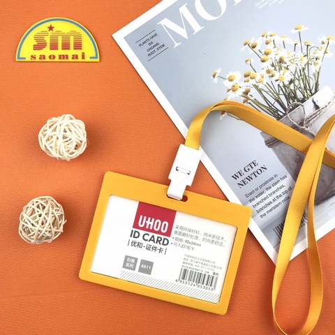 Combo bao đựng thẻ Uhoo 6611 ngang + dây đeo cam