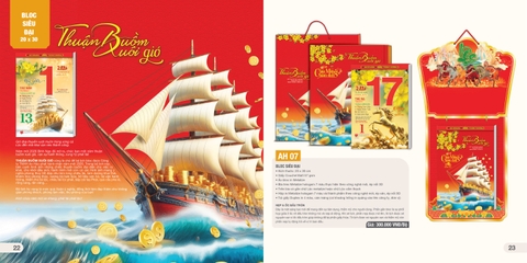 Lịch bloc siêu đại AH AH07-AH11 20x30cm 2026