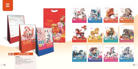 Lịch bàn chữ A AH AH54/AH56/ AH61/ AH62/ AH75 16x23cm đứng 2026