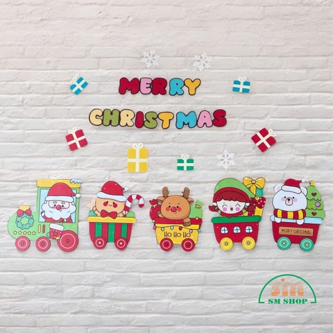 Set gỗ Noel dán tường BM