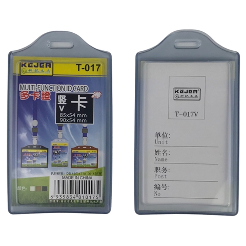 Bao đựng thẻ dẻo T-017V 5.4x8.5cm 2 mặt đứng (5/200)