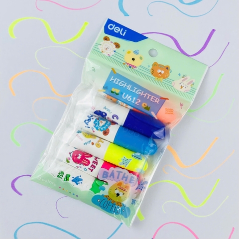 Bút dạ quang Deli U612 6 màu (24)