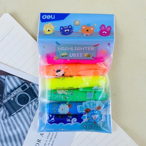 Bút dạ quang Deli U611 6 màu (24)