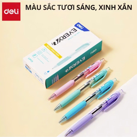 Bút bi Deli Q41-BL 0.7mm xanh dương (12)