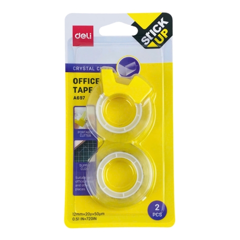 Băng keo đa năng trong suốt Deli A697 12mmx20yard (24)
