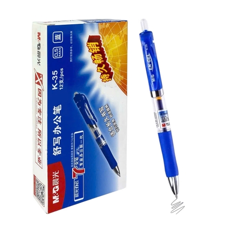 Bút gel MG K-35 xanh (12)