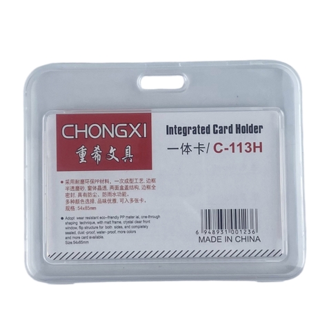 Bao đựng thẻ nhựa trong C-113H 8.5x5.4cm 2 mặt ngang trắng (5)