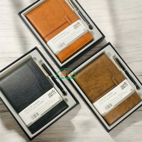 Sổ da 25-004 14x20.5cm 96 trang + Bút