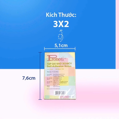 Giấy note Pronoti 30233 3x2 inch màu dạ quang (12)