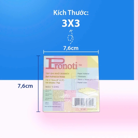 Giấy note Pronoti 30300 3x3 inch vàng (12)