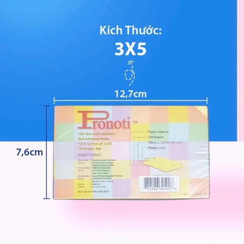 Giấy note Pronoti 30500 3x5 inch vàng (12)