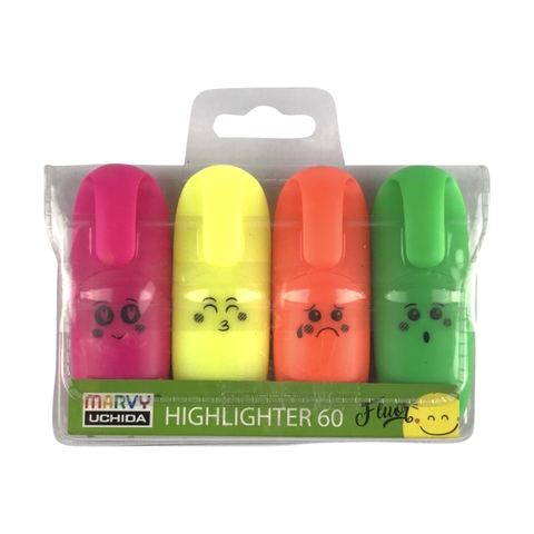 Bút dạ quang Marvy HL60-4V 4 màu cơ bản