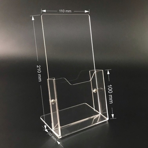 Kệ mica nhiều giấy 1 ngăn Enter C03-3 100x210mm 1/3A4 đứng 3mm, Khay đựng giấy, Hộc đựng tờ rơi