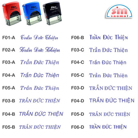 Dấu Shiny S842 38x14mm có nội dung/ họ tên / chức danh