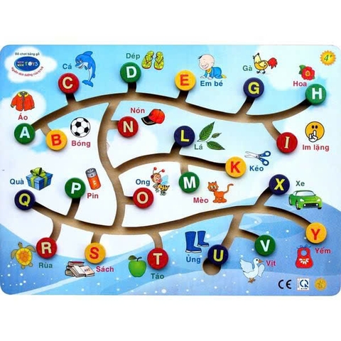 Đồ chơi bằng gỗ DT Win Win Toys 65232 - Đường luồn chữ cái tiếng Việt