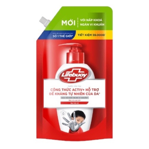 Nước rửa tay Lifebuoy bạc bảo vệ vượt trội 1kg (12)