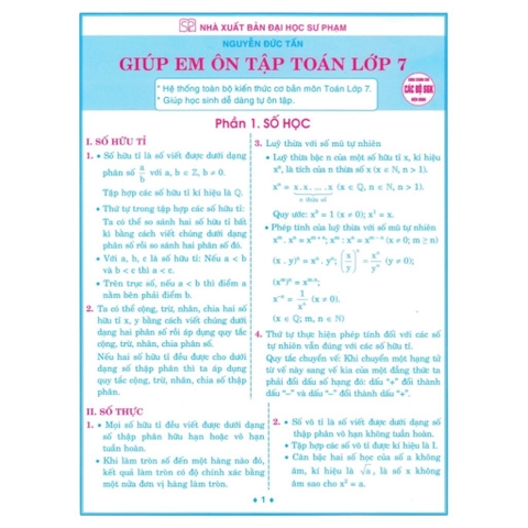 Giúp em ôn tập Toán Lớp 7