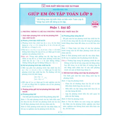 Giúp em ôn tập Toán Lớp 9