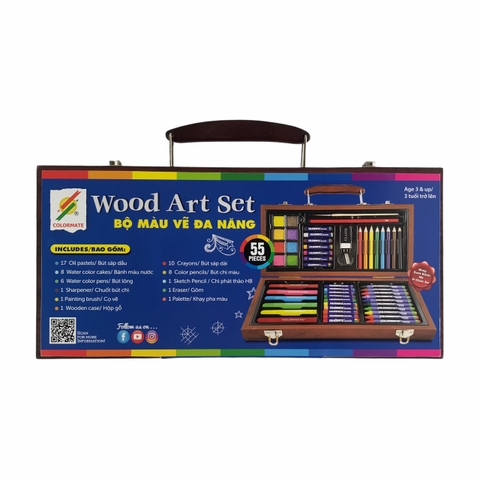Bộ màu hộp gỗ Colormate M55