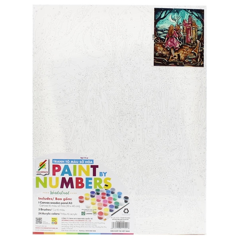 Tranh tô màu số hoá Colormate Wonderland MS-W3 30x40cm
