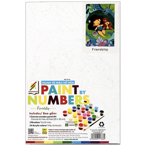 Tranh tô màu số hoá Colormate Dinosaur 20x30cm Tranh Tô Màu Số Hoá Colormate Dinosaur 20X30Cm