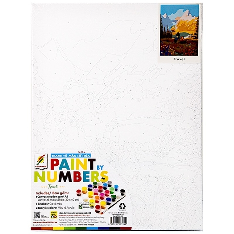 Tranh tô màu số hoá Colormate Travel 30x40cm