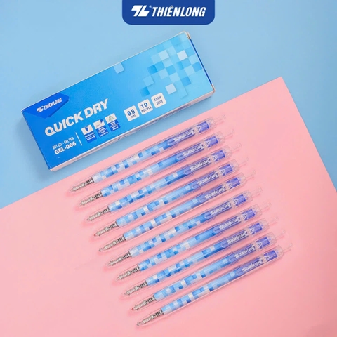 Bút gel TL Quick Dry GeL-066 xanh (10)