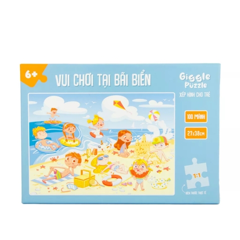 Xếp hình 100 mảnh NT Giggle Puzzle B10-800 - Chủ đề: Nước và đại dương - Vui chơi tại bãi biển