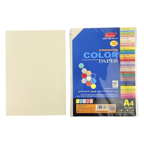 Bìa màu đặc biệt PGrand TMG-8116 210x297mm 160gsm kem A4