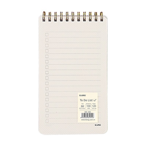 Sổ To Do List lò xo KLong 955 9.7x17.4cm 120 trang 100gsm (140)
