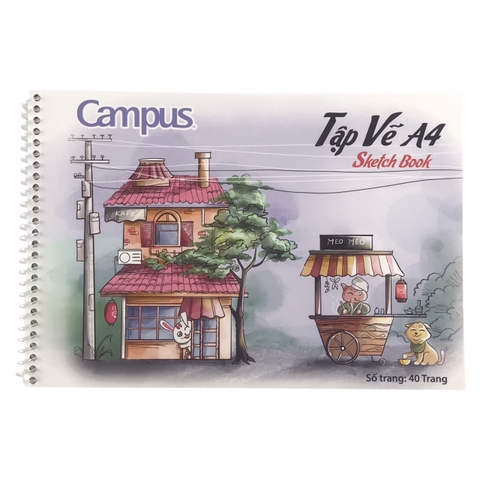 Tập vẽ Campus SKB-A4-40-2 100gsm 40 tờ A4 gáy dọc (5/80)