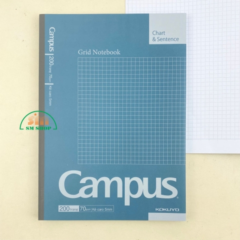 Tập sinh viên Campus Basic Notebook NB-B5G200BS 200 trang 70gsm kẻ caro dán gáy (5)