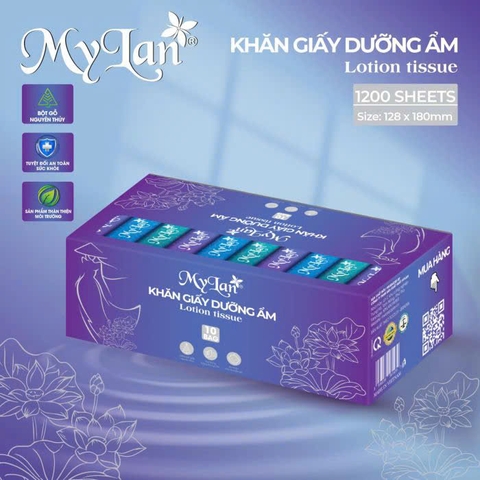 Khăn giấy dưỡng ẩm MyLan 120 tờ (10/100)